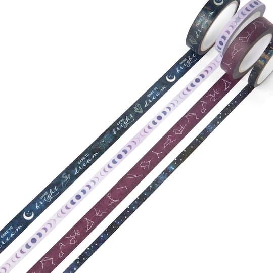 12 Packs: 4 ct. (48 total) Dark Rainbow Crafting Washi Tapes by Recollections™